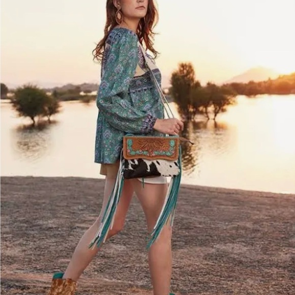 Myra Bag Women's Leivitate Hand-Tooled Crossbody Bag - Picture 2 of 9